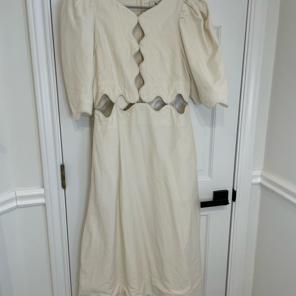 NWT Sea New York - Leona Short Sleeve Dress - Cream - Sz 8